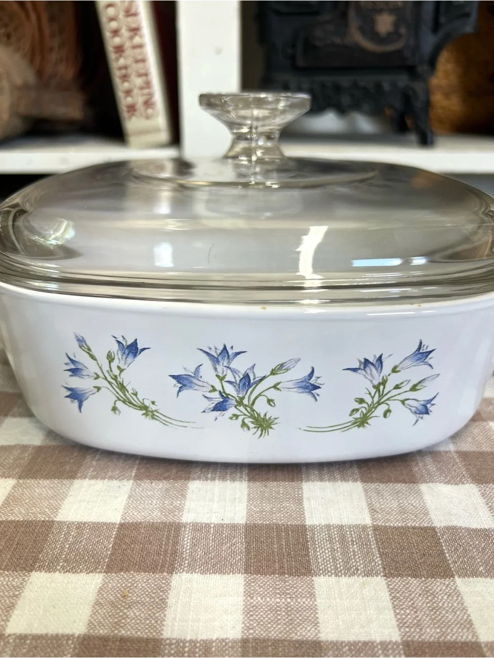 Vintage Corningware blue dusk casserole dish 2L glass lid cookware